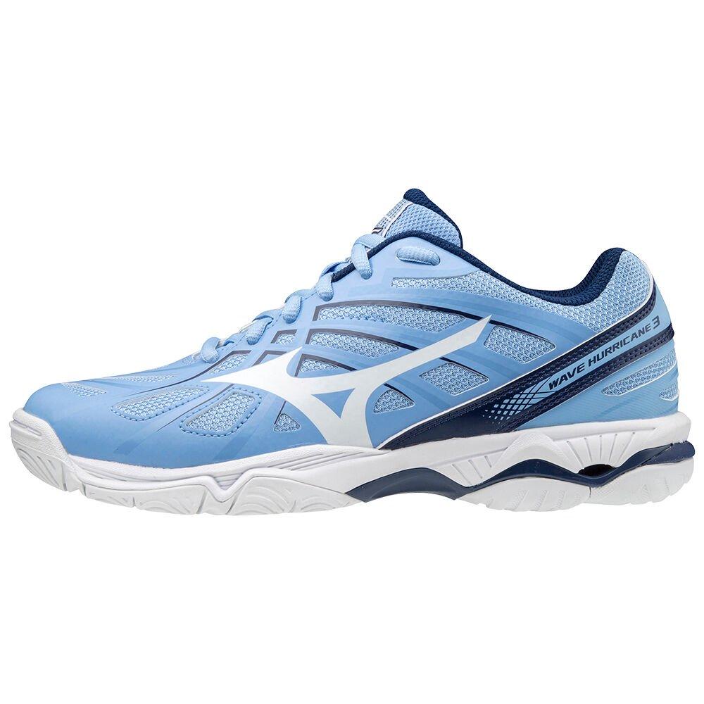 Men's Mizuno Volleyball Shoes Blue/white Wave Hurricane 3 Shoes - V1GC174029